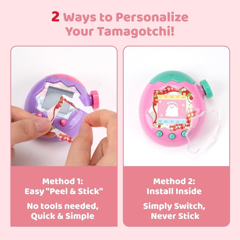 BUBBLELOGUS Strawberry Bubble Protective Case for Tamagotchi Paradise, Soft TPU Silicone Cover with Faceplate, Flower Shaped Zoom Dial Cap & Charms Set, Anti-Scratch & Waterproof (Red) - Image 3